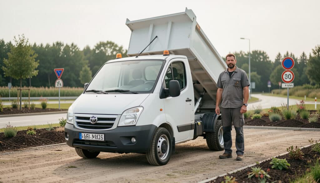 Camion-benne sans permis : usages, règles et choix