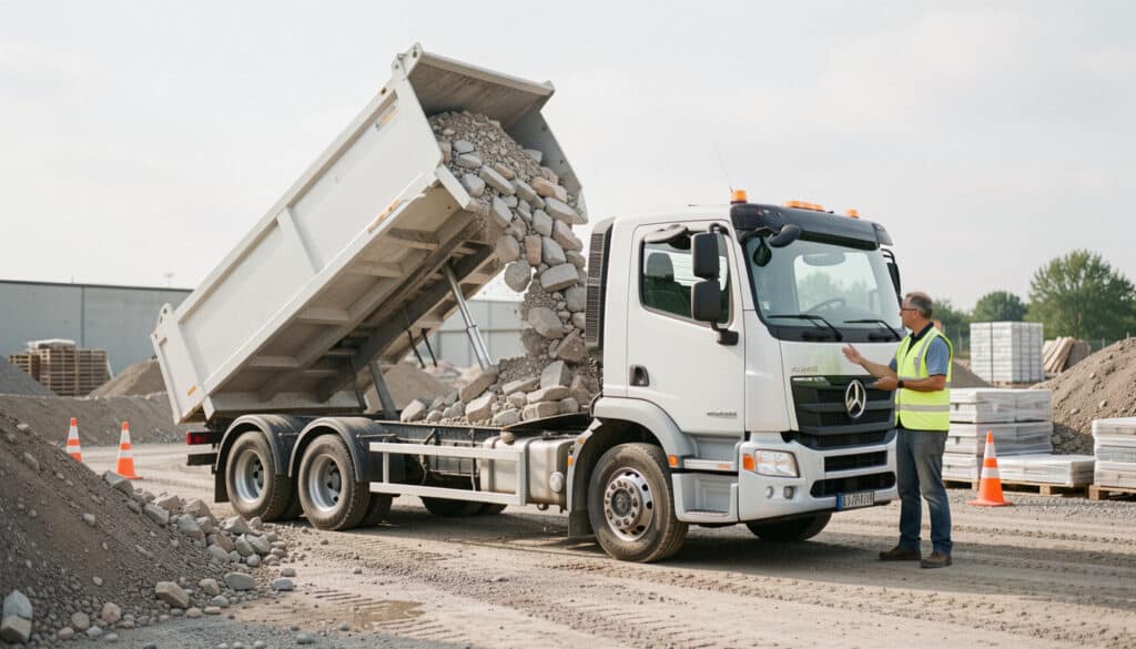 Location d’un camion benne basculante pour chantier